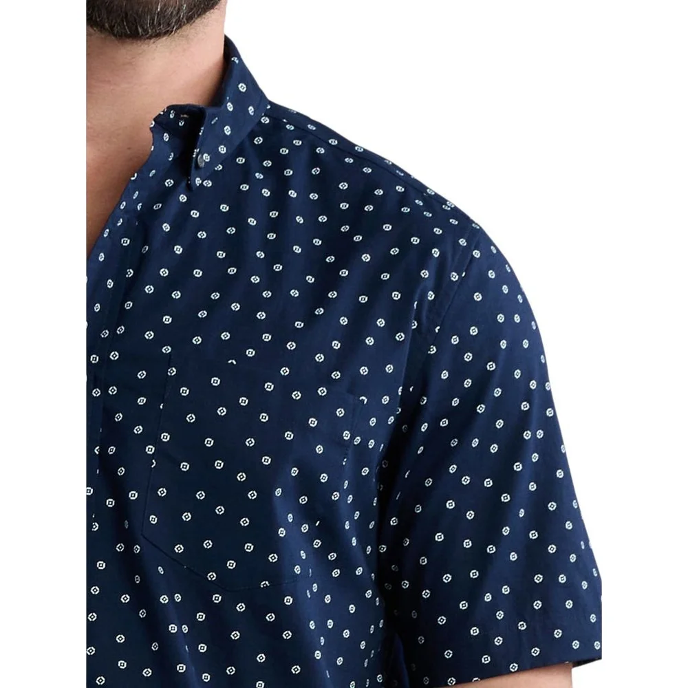George Big & Tall Button-Up Poplin Commuter Shirt with Short Sleeves